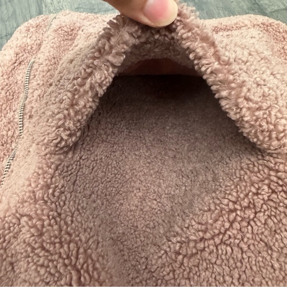 FARROW Teddy Sweater Cardigan Coat Pink Rose Brown Tan Size M - Picture 5 of 12